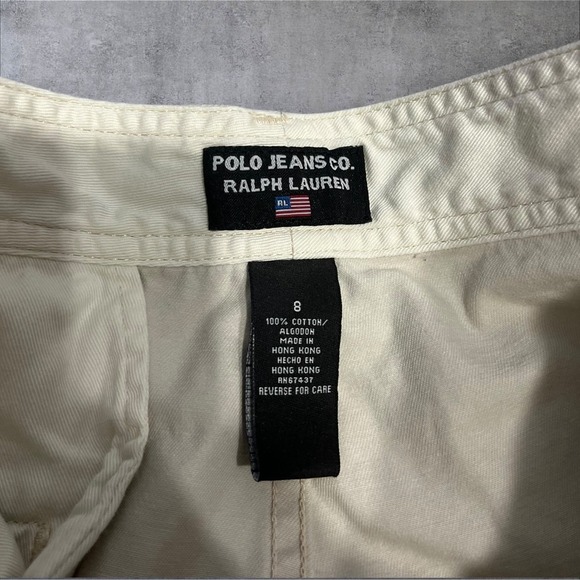 Vtg Polo Jeans Co Ralph‎ Lauren Cream Cargo Pants Womens 8 - Picture 5 of 5